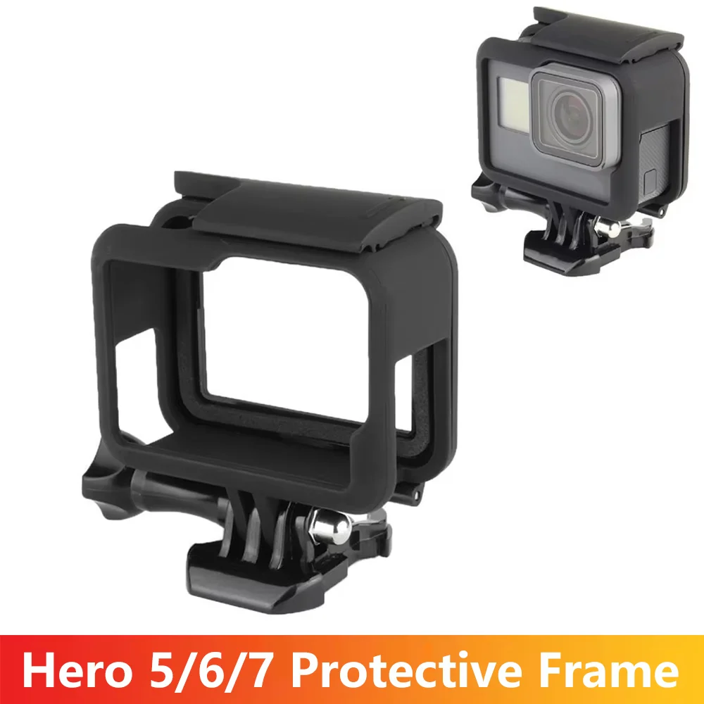 Hero 5/6/7 Schutzrahmen, tragbares Kunststoffgehäuse, Gehäusekäfig für GoPro Hero 5 6 7, schwarzes Action-Kamera-Zubehör Image