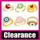 Flola Clearance Ringe/Kupfer vergoldete Ringe Zirkonia Kristall ringe Modeschmuck Großhandel Drop