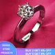 Never Fade 18K White Gold Color Ring Women Solitaire 2.0ct Round Zirconia Diamond Wedding Band