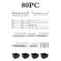 80Pcs Grid Wall Display Hooks Storage Racks Metal Panel Hang Retail Shop Peg Goods Shelf Fits