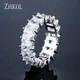 ZAKOL Fashion Mutilcolor AAA Baguette Cubic Zirconia Wedding Finger Rings for Women Luxury T Shape