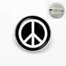 Neuankömmling Friedens symbol Kragen Pin Brosche Runde Hippie Friedens zeichen Bus Glaskuppel