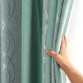 Dreamwood 2021 Hot Sale Modern Green Striped Blackout Curtain For Living Room 2 Colors Available