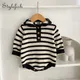 Ins 2023 spring new product baby romper baby boys and girls sweater Hooded crawling suit Cotton