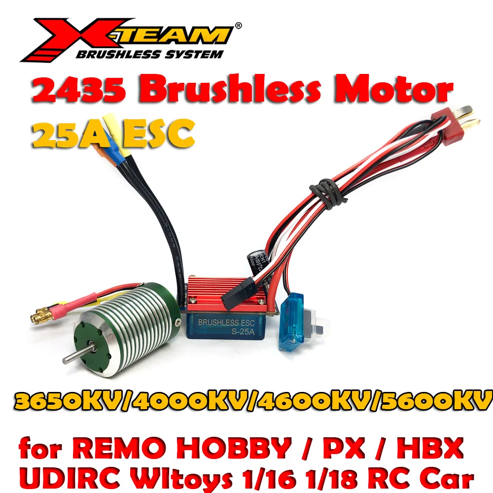X-Team 2430 2435 2440 2445 Bürstenlosen Motor 25A 35A ESC Combo für Wltoys Traxxas E-revo XLH REMO Hobby 1/18 1/16 RC Boot Auto