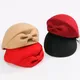 2019 Ladies Red Wedding Hat For Women Vintage 100% Wool Felt Pillbox Hats Black Fascinator Winter