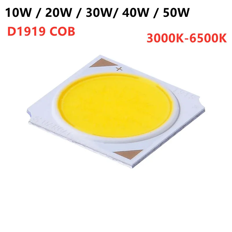 10 Stück Flip-LED-Chips 10 W 20 W 30 W 40 W 50 W 3000 K LED-Quellen-Chip 1919 SMD COB-Diode 17 mm Lichtperle für LED-Birnen-Deckenstrahler