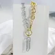 Flashbuy New Design Rhinestone Paper Clip Pendant Necklace for Women Fashion Safety Pin Thick Chain