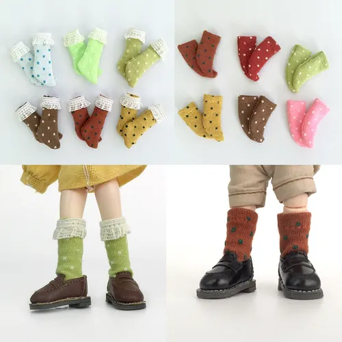 2 Paar ob11 Puppen Socke Bonbon farben kurze Puppen schaufeln für gsc Körper ob11 1/12bjd holala