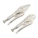 2 PC 4 inch Locking Pliers Set CRV Lock Pliers Curved Jaw Pliers Straight Long Nose Pliers
