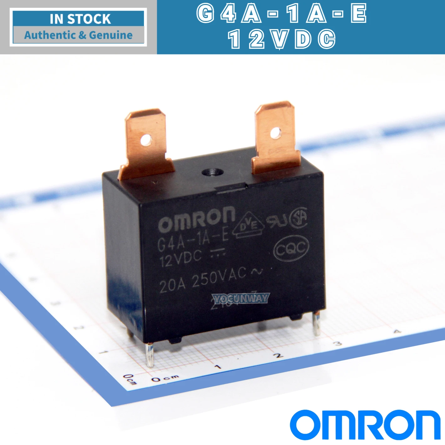 Neues authentisches Original OMRON Leistungsrelais G4A-1A-PE -E-12VDC 24VDC DC24V DC12V 4 PIN 4pin 20A Image
