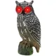 Simulation Solar Power OWL To Scare Birds Scarecrow Fake Horned Owl Decoy Sound Control Luminous Owl