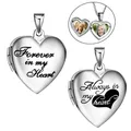 Forever In My Heart stainless steel Love Heart Locket Necklace That Holds Pictures Photo Locket
