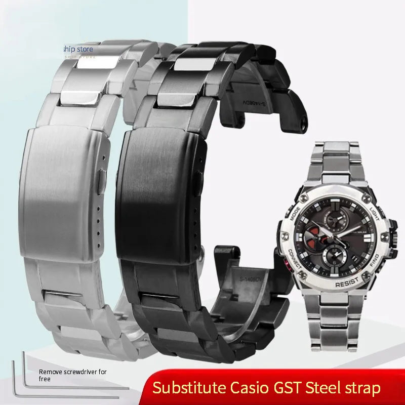 Edelstahl Uhren armband für Casio G-Shock GST-B100/410/w100/s110/w300/210gst-400g Serie Mann Metall armband Armband Zubehör Image