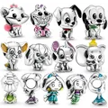 100% 925 Sterling Silver Disney Oswald D Pendant Charm Beads For Pulsera Pandora Bracelet Necklace