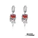 MASW Trendy Jewelry Red Heart Glass Earrings New Trend Geometric Metal Brass Silver Color Luxury