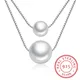 Hot Sale Popular 925 Sterling Silver Jewelry Fashion Pearl Love Double-layer Integration Female