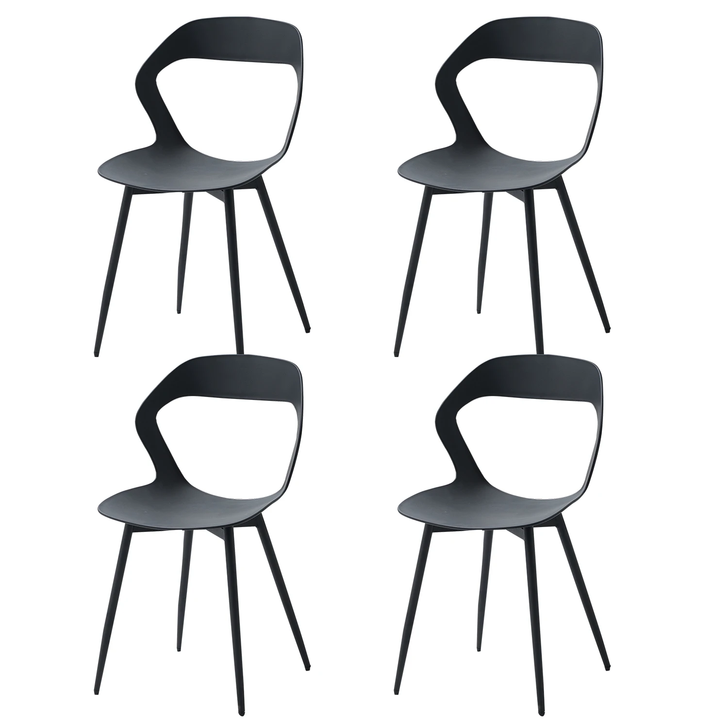 4 Teile/satz Esszimmer Stühle Küche Stühle Hohl Stühle Wohnzimmer Stühle mit Rückenlehne Küche Home Möbel Schwarz/Weiß