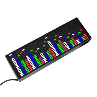 Stimme Aktiviert LED Musik Spektrum Rhythmus Licht Bunte 1624 RGB Stimme Sensor Mit Uhr Display Image