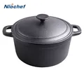 20/23/25/28CM Cast Iron Double Stripe Frying Pans Thickened Deepened Soup Pots Home Uncoated