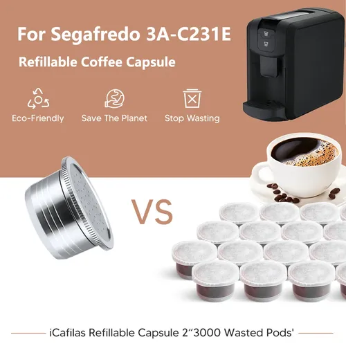 Für Segafredo 3A-C231E Maschine Nachfüllbare Kapsel Kaffee Filter Pod Reusable Kaffee Reutilisable
