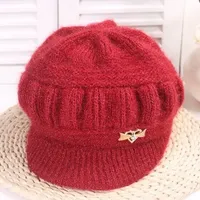 Winter frauen Warm Woolen Hüte und Samt Hüte Outdoor Winddicht Warme Hüte Dick Gestrickte Hüte