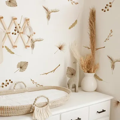 Polka Leaves Kinder Baby Junge Mädchen Zimmer Dekor Aufkleber Wasserdicht Wohnzimmer Wandtattoos Image