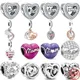 New 925 Sterling Silver Mom Forever Family Pendant Charms Beads Diy Fit Original Pandora Charm