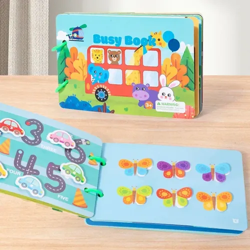 Montessori ruhige Bücher Puzzlespiel Hand reißen und kleben das Buch Tier passend Englisch früh