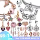 New 925 Sterling Silver Rose Gold Couple Dangle Charms Fit 925 Original Women Bracelet Beads Charm