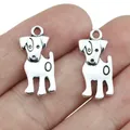 10piece/lot 10*23mm Antique Silver Color Dog Pendant Charms Cute Dog Charms For Jewelry Making DIY