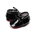 Patent Leather Cute Bow Baby Girls Princess Shoes Solid Color Baby First Walkers Toddler Crib Shoes