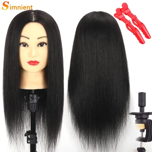 Einfache 100% Echthaar Mannequin köpfe mit für das Haar training Styling Solon Friseur Dummy Puppen