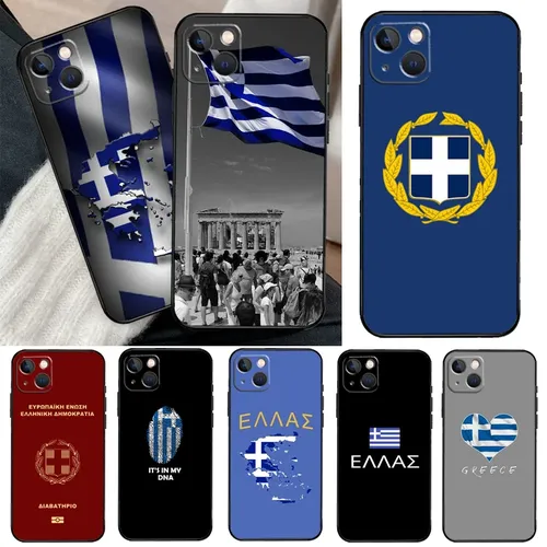 Griechische Griechenland Flagge Fall für iPhone 13 12 11 14 15 pro max mini xr x xs max 7 8 plus se