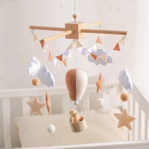 Babybett mobile Holzbett Glocke Rassel Spielzeug weichen Filz Heißluft ballon Wind Glockenspiel