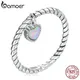 Bamoer Opal Herz Frauen Ring 925 Sterling Silber Vintage Einfache Twist Ring Größe 6 7 8 Eternity