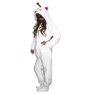Erwachsene Kigurumi Cosplay Kostüm Frauen MOG Moogle Onesies Männer Pyjamas Für Halloween Karneval Image