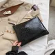 Frauen Handtasche Krokodil Muster Clutch Tasche Pochette Weibliche Beiläufige Feste Farbe Zipper