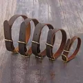 Genuine Leather Dog Collar pet Puppy Collars Adjustable dog Neck Strap Soft Real Leather Collar For