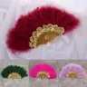 New Design African Feather Fan For Bride White Feather Big Fan Double Side Feather Nigerian Feather