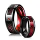 Männer 8mm Schwarz Wolfram Hochzeit Celtic Dragon Ring Intarsien Rote Zirkon Punk Edelstahl Red