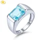 Natur Sky Blue Topaz Sterling Silber Ringe 5 8 Karat Echtem Edelstein Topas Unisex Klassische Stil