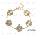 Double Sided Stone New Design Shell Plant Five Leaf Flower Adjustable Bracelet Women's Exquisite