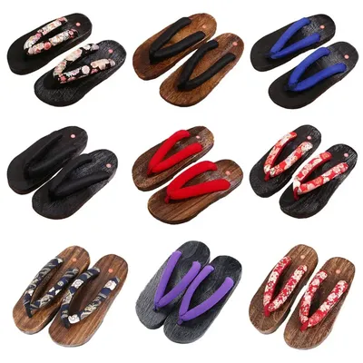 Anime Ninja Cosplay Geta Clogs Hausschuhe Männer Frauen Schuhe Flip Flops Unisex Samurai Sandalen Image