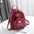 Traveasy Mode Niet Mini Rucksack Sommer Mädchen Schule Rucksack koreanische Pu Leder einfarbig Damen