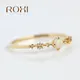 Roxi 100% 925 Sterling Silber mikro inlaid cz vier Klaue runde Opal Fingerringe für Frauen Teenager