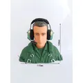 Model plane pilot 1/5-1/4 pilot with movable head and movable headset Pilot figure