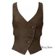 Women's Wool Suit Vest Fashion 4 Button Short Slim Fit Sleeveless Jacket Casual Single-Breasted