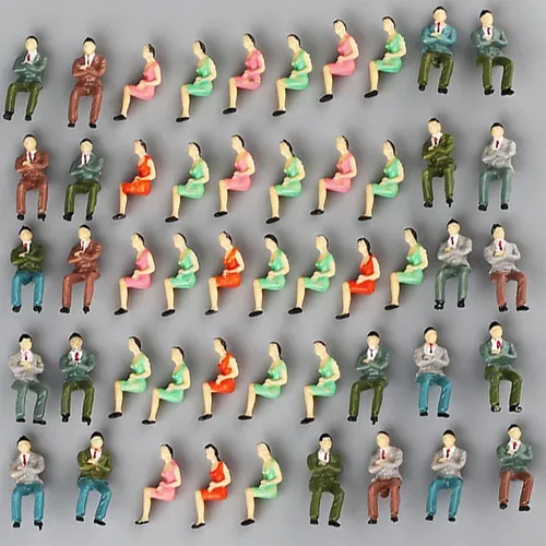 27/50pcs gemalte Modell Menschen Figuren Eisenbahn sitzen Passagiere Skala Miniaturen Sammlung