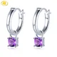 Natural Amethyst Solid Silver Drop Earring Genuine Purple Crystal Women Classic Romantic Style